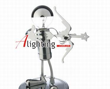 金屬元素照明：鐵皮人偶臺燈(圖)